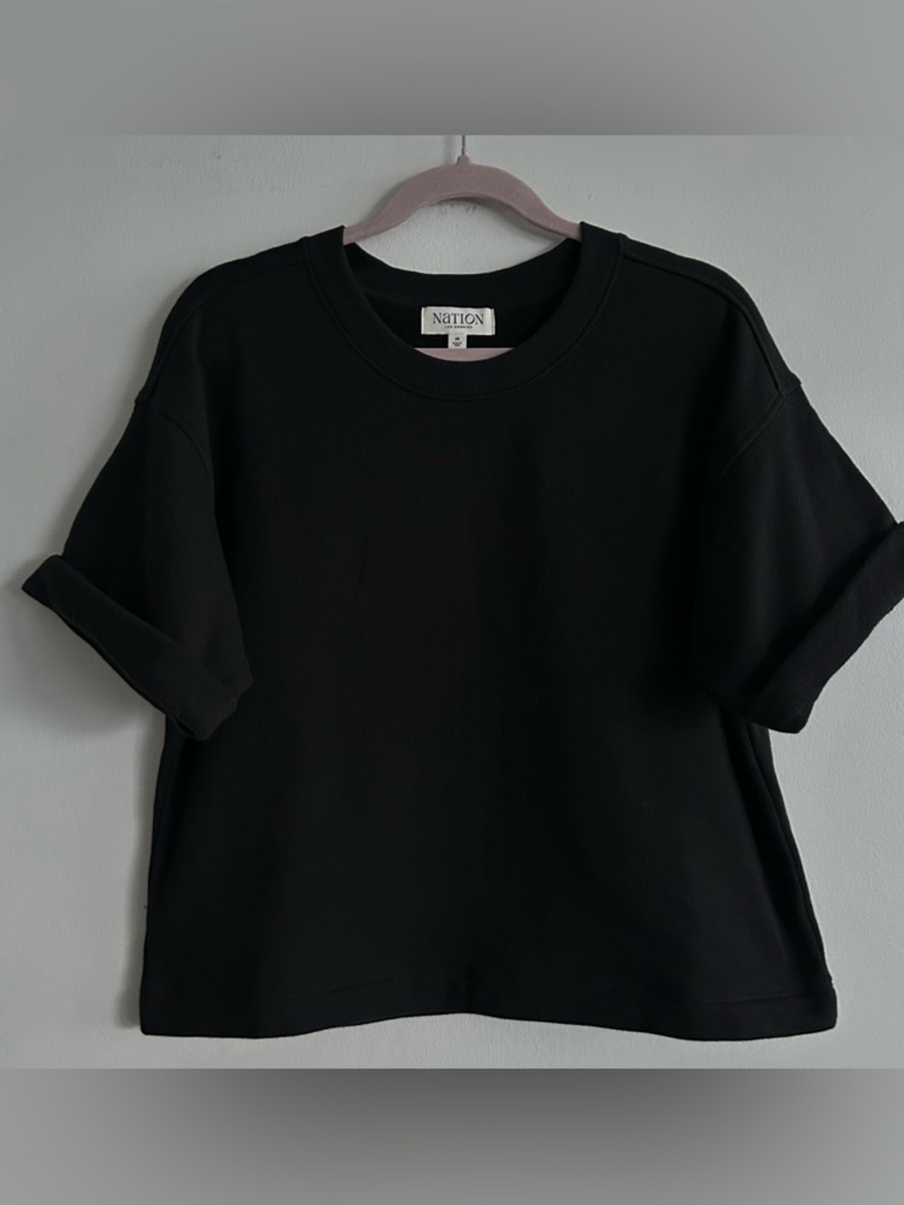 NATION Ltd Bane Sweatshirt Tee in black